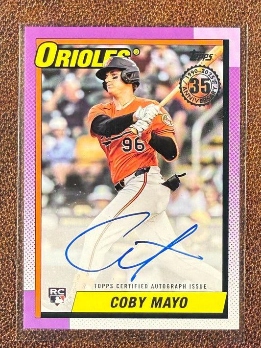 Coby Mayo - 2025 Topps Series 1 - 1990 AUTO - Orioles