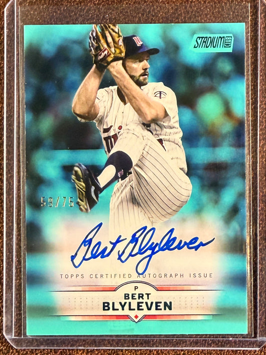 Bert Blyleven - 2025 Topps Stadium Club - Aqua AUTO /75 - Twins