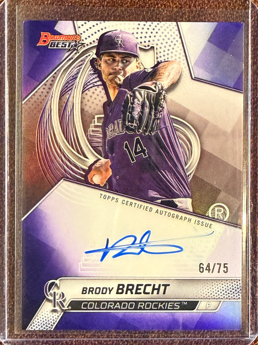 Brody Brecht - 2025 Bowmans Best - PURPLE AUTO /75 - Rockies