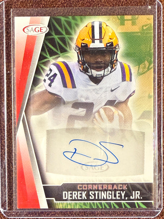 Derek Stingley Jr. - 2022 Sage - RED Auto - Texans