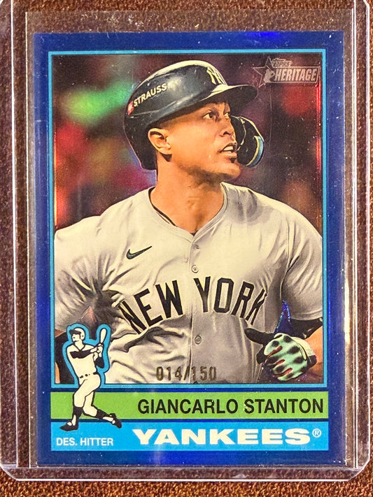 Giancarlo Stanton - 2025 Topps Heritage - BLUE Refractor /150 - Yankees