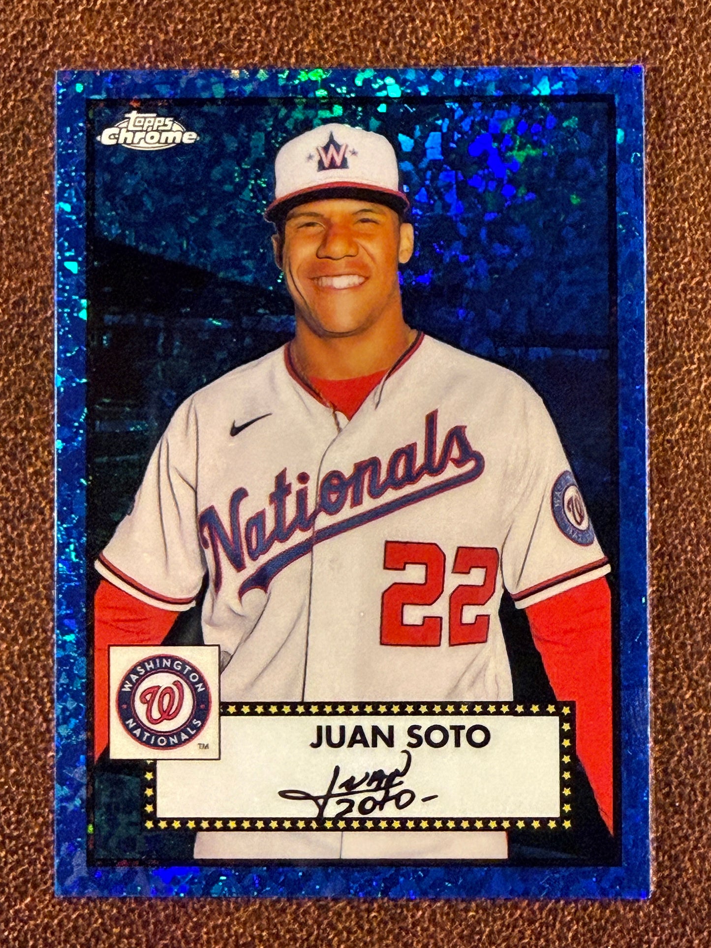 Juan Soto - 2021 Topps Chrome Platinum Anniversary - BLUE Mini Diamond /199 - Nationals