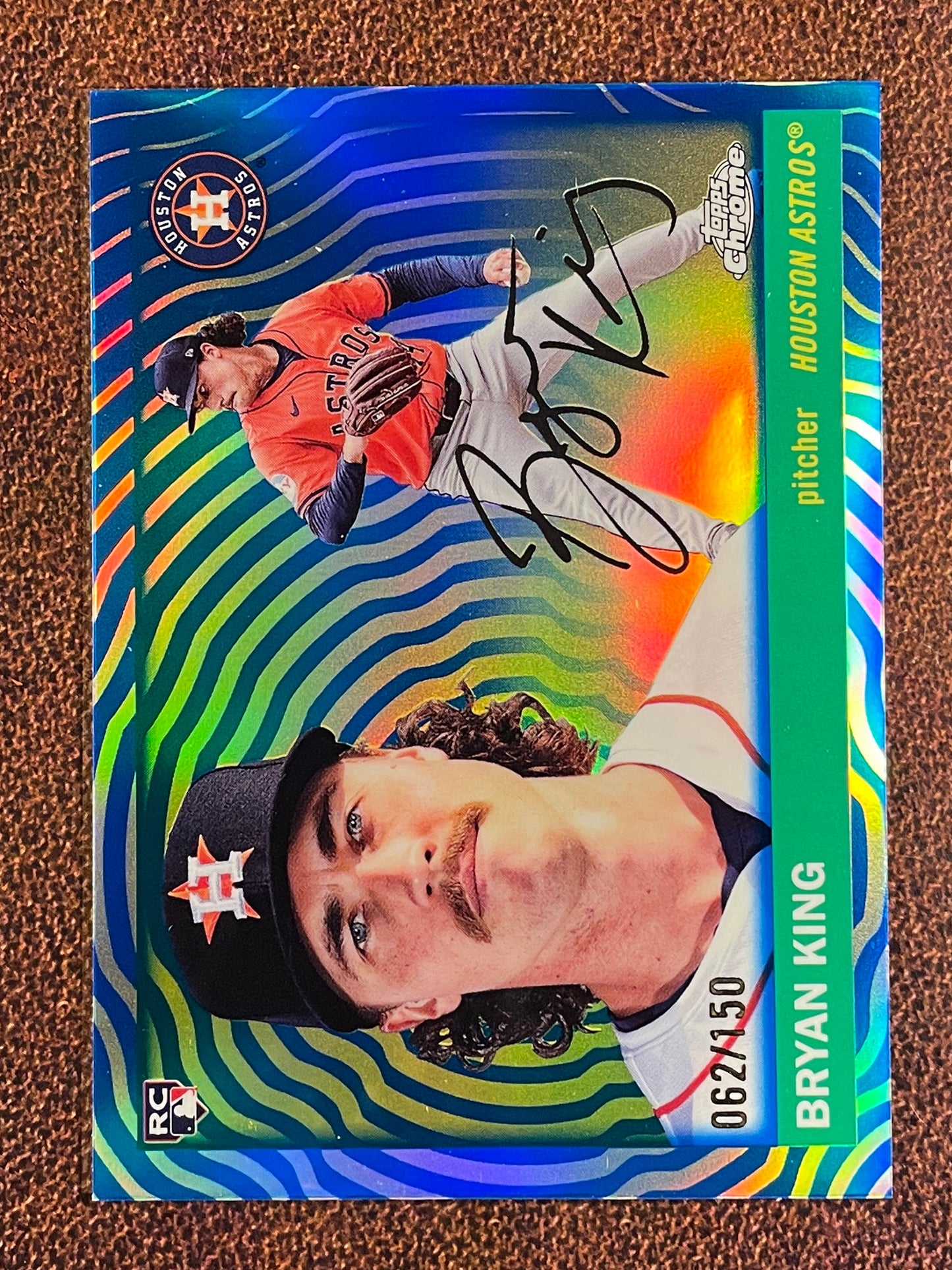 Bryan King - 2025 Topps Chrome Platinum - BLUE Vibrations Refractor /150 - Astros