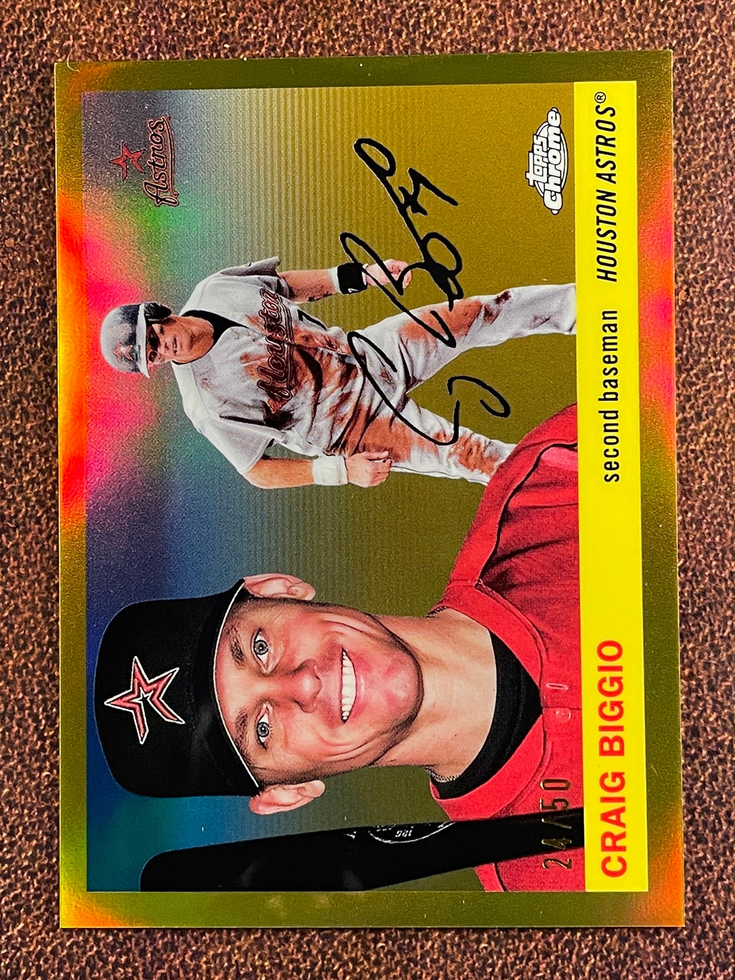 Craig Biggio - 2025 Topps Chrome Platinum - GOLD Refractor /50 - Astros