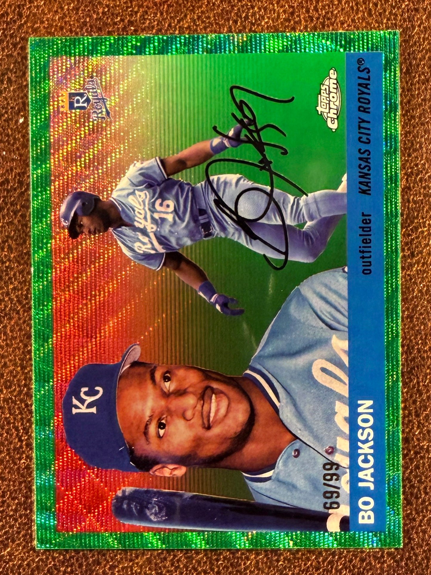 Bo Jackson - 2025 Topps Chrome Platinum - GREEN Wave Refractor /99 - Royals