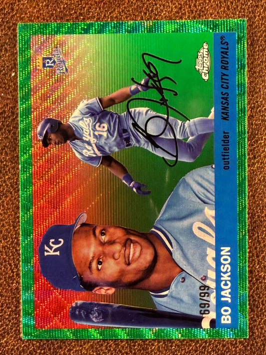 Bo Jackson - 2025 Topps Chrome Platinum - GREEN Wave Refractor /99 - Royals