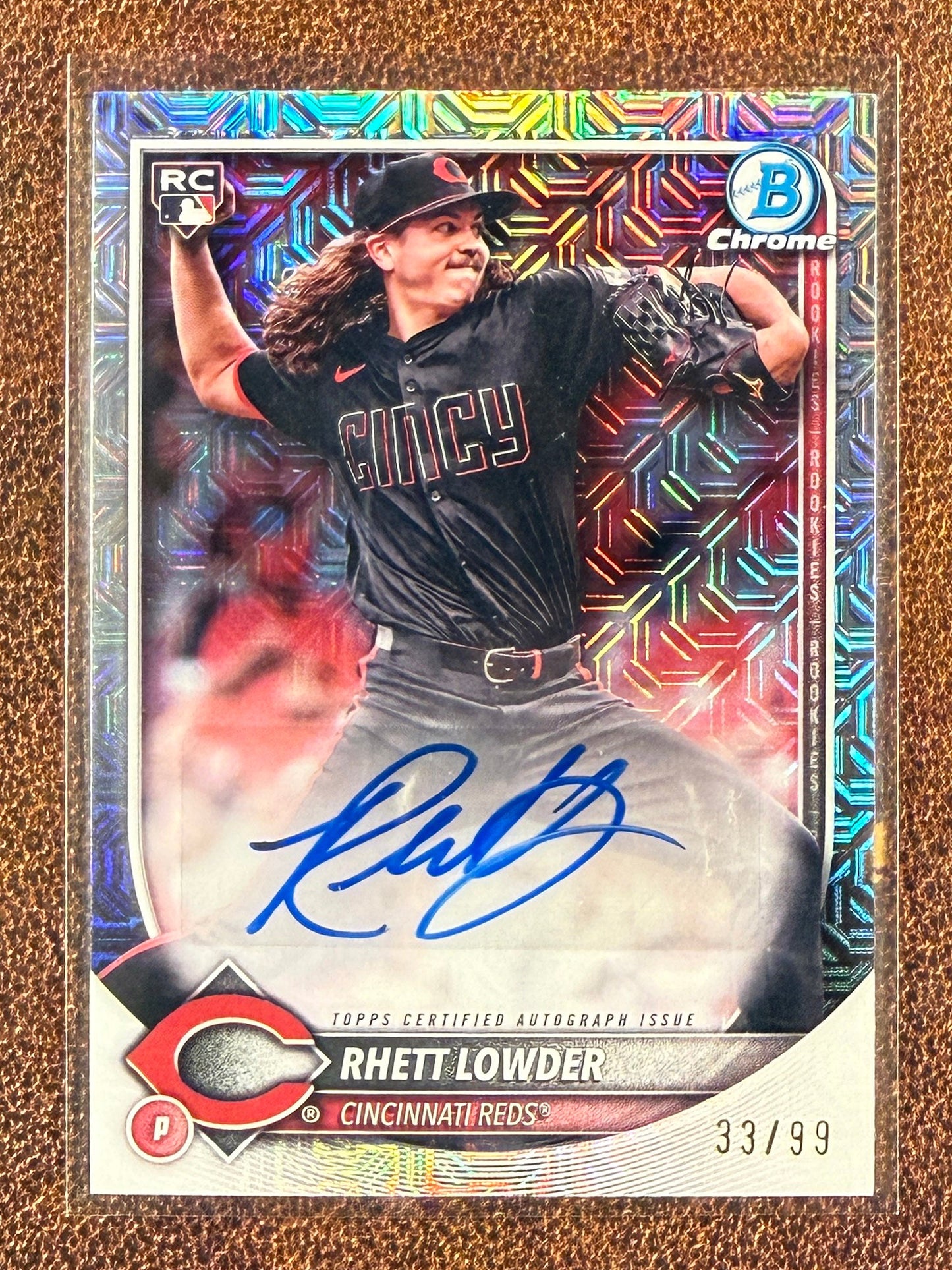 Rhett Lowder - 2025 Bowman Chrome - Rookie Mojo AUTO /99 - Reds