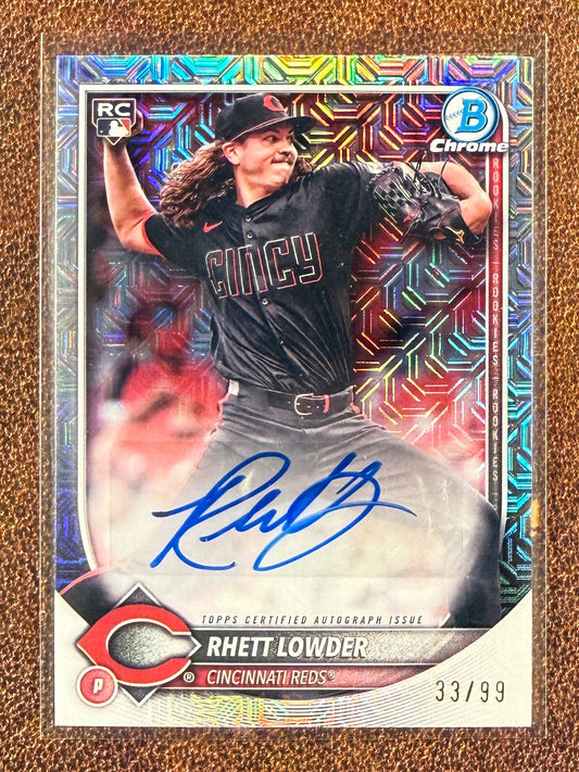Rhett Lowder - 2025 Bowman Chrome - Rookie Mojo AUTO /99 - Reds