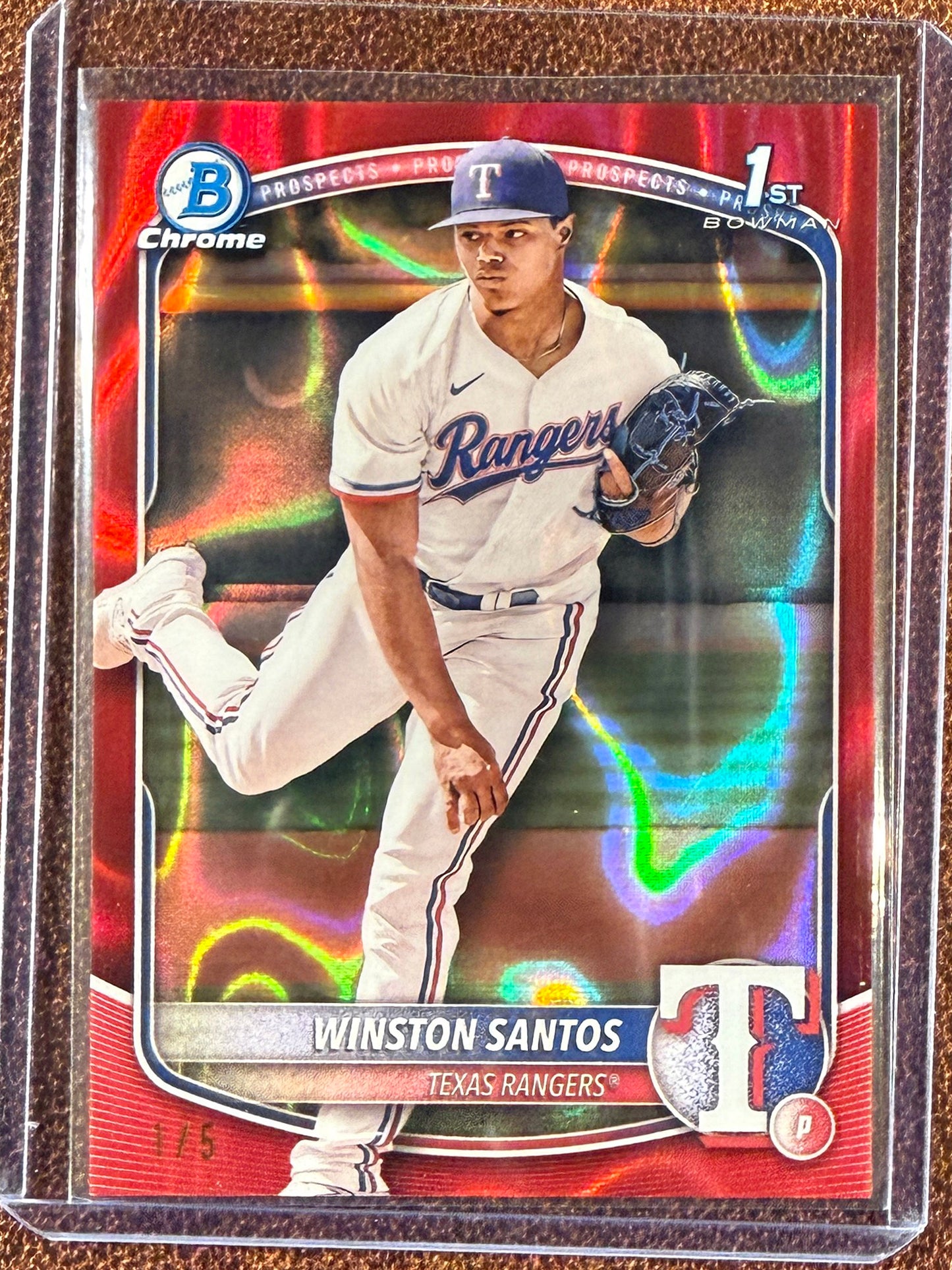 Winston Santos - 2025 Bowman Chrome - 1st Mojo RED /5 - Rangers