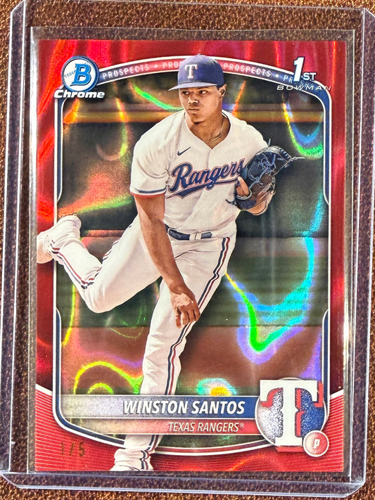 Winston Santos - 2025 Bowman Chrome - 1st Mojo RED /5 - Rangers