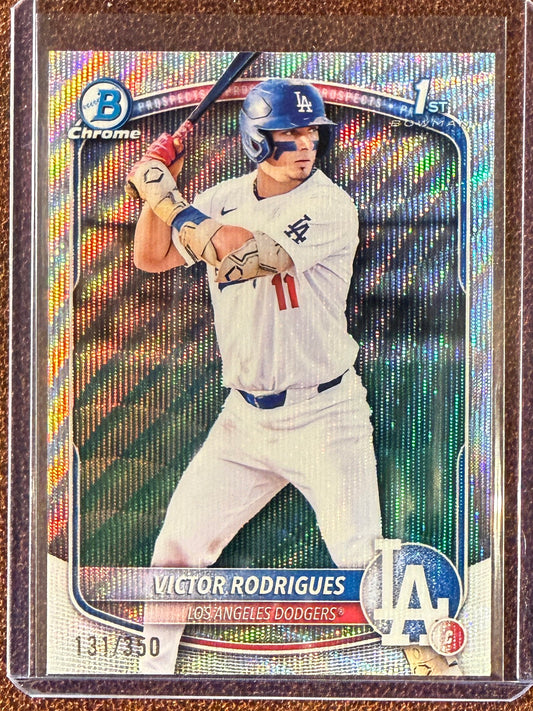 Victor Rodrigues - 2025 Bowman Chrome - 1st Bowman WAVE Refractor /350 - Dodgers