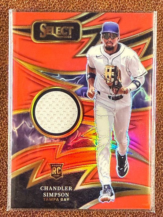 Chandler Simpson - 2025 Panini Select - Rookie RED Relic /99 - Rays