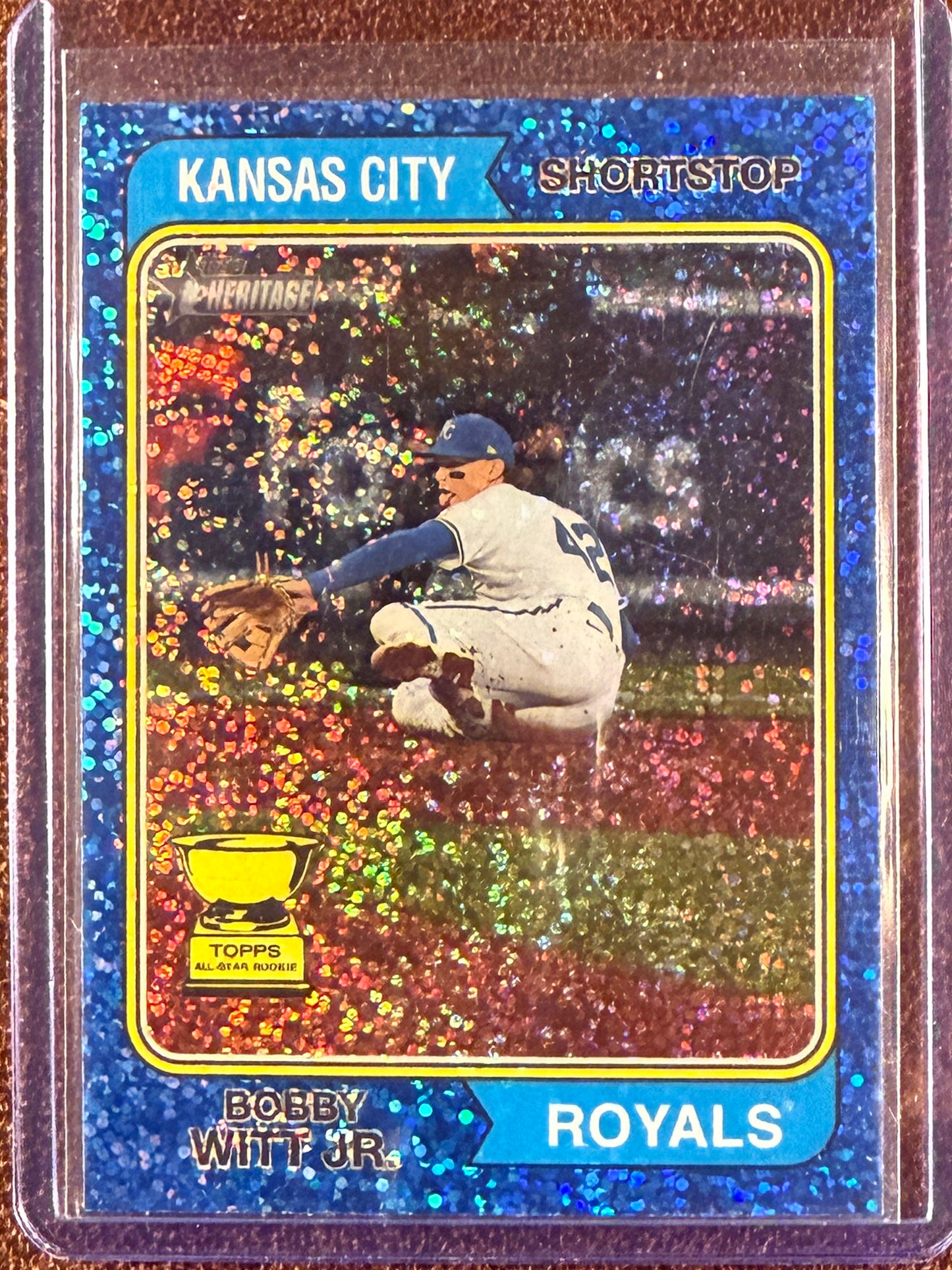 Bobby Witt Jr. - 2023 Topps Heritage - BLUE Sparkle - Royals