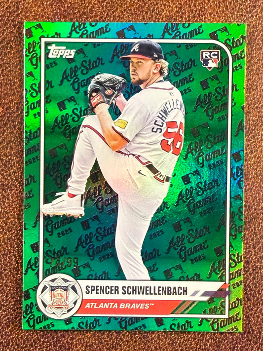 Spencer Schwellenbach - 2025 Topps All Star - Rookie GREEN /99 - Braves
