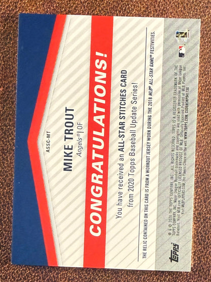 Mike Trout - 2020 Topps Update - PLATINUM All Star Stitches RELIC 1/1 - Angels