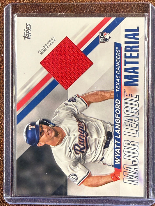 Wyatt Langford - 2024 Topps Update - Major League Material RELIC - Rangers