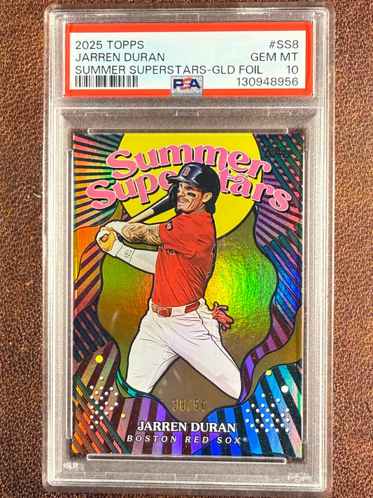 Jarren Duran - 2025 Topps Series 2 - GOLD Summer Superstars /50 (PSA 10) - Red Sox