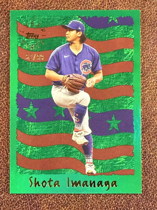 Shota Imanaga - 2025 Topps Archives - GREEN Cyber Stats /99 - Cubs
