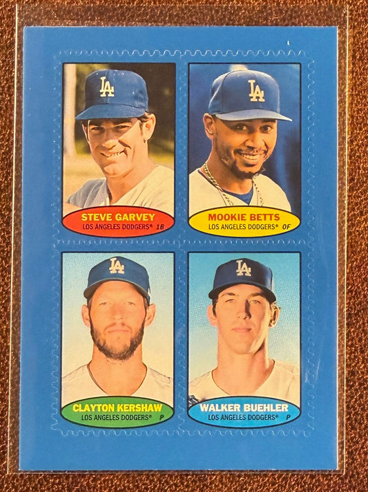 Garvey/Kershaw/Betts/Buehler - 2023 Topps Heritage - BLUE Stamp - Dodgers