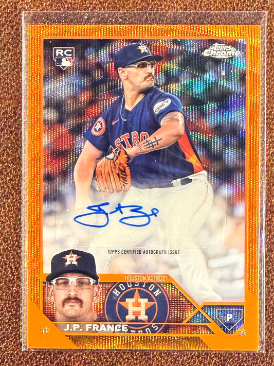 J.P. France - 2023 Topps Chrome Update - ORANGE Wave Refractor AUTO /25 - Astros