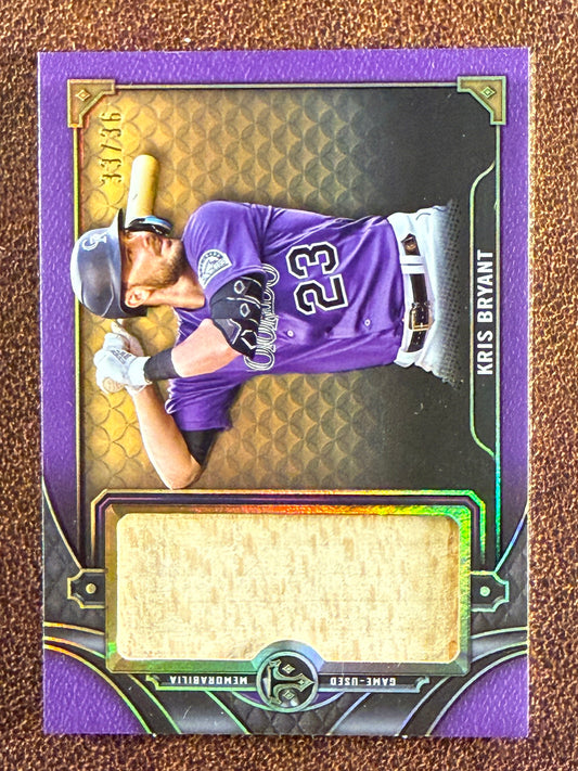 Kris Bryant - 2022 Topps Triple Threads - PURPLE Jumbo RELIC /36 - Rockies