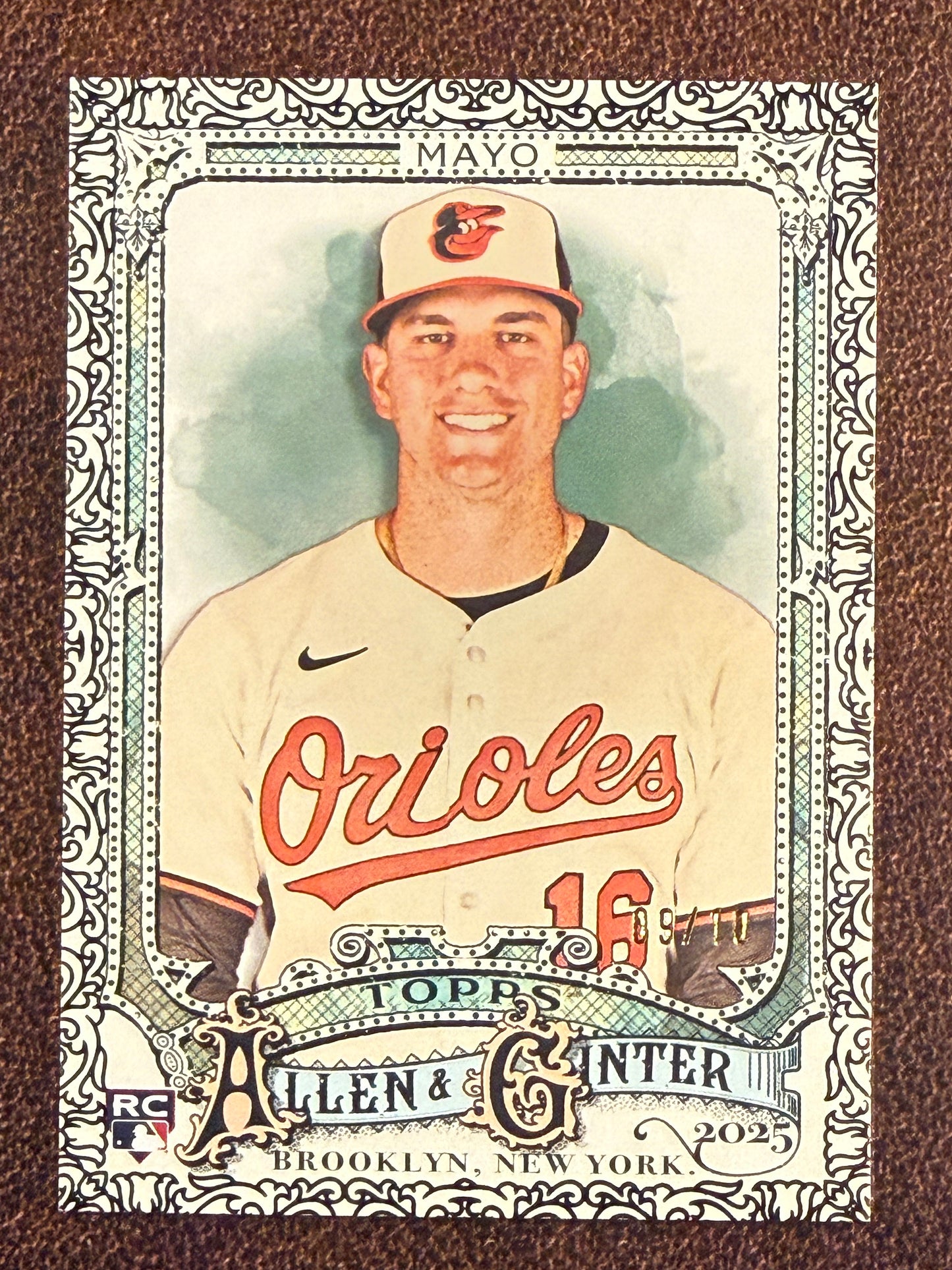 Coby Mayo - 2025 Allen & Ginter - BLACK Foil Filagree /10 - Orioles