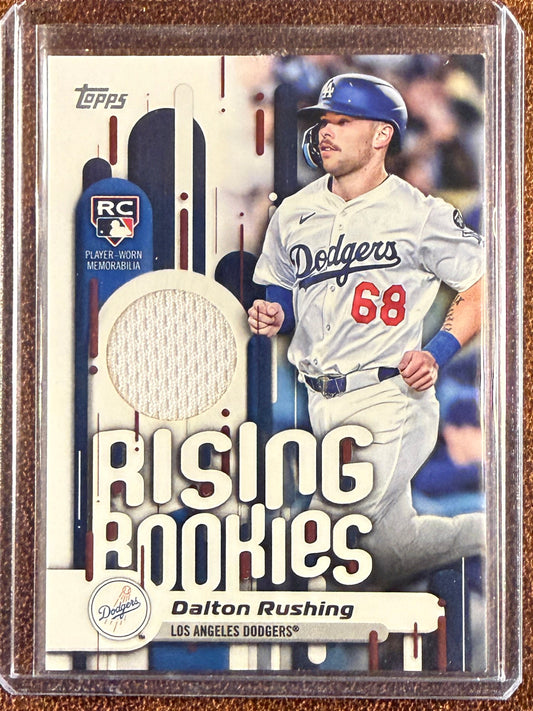 Dalton Rushing - 2025 Topps Update - Rising Rookies RELIC (*Corner Whiting*) - Dodgers