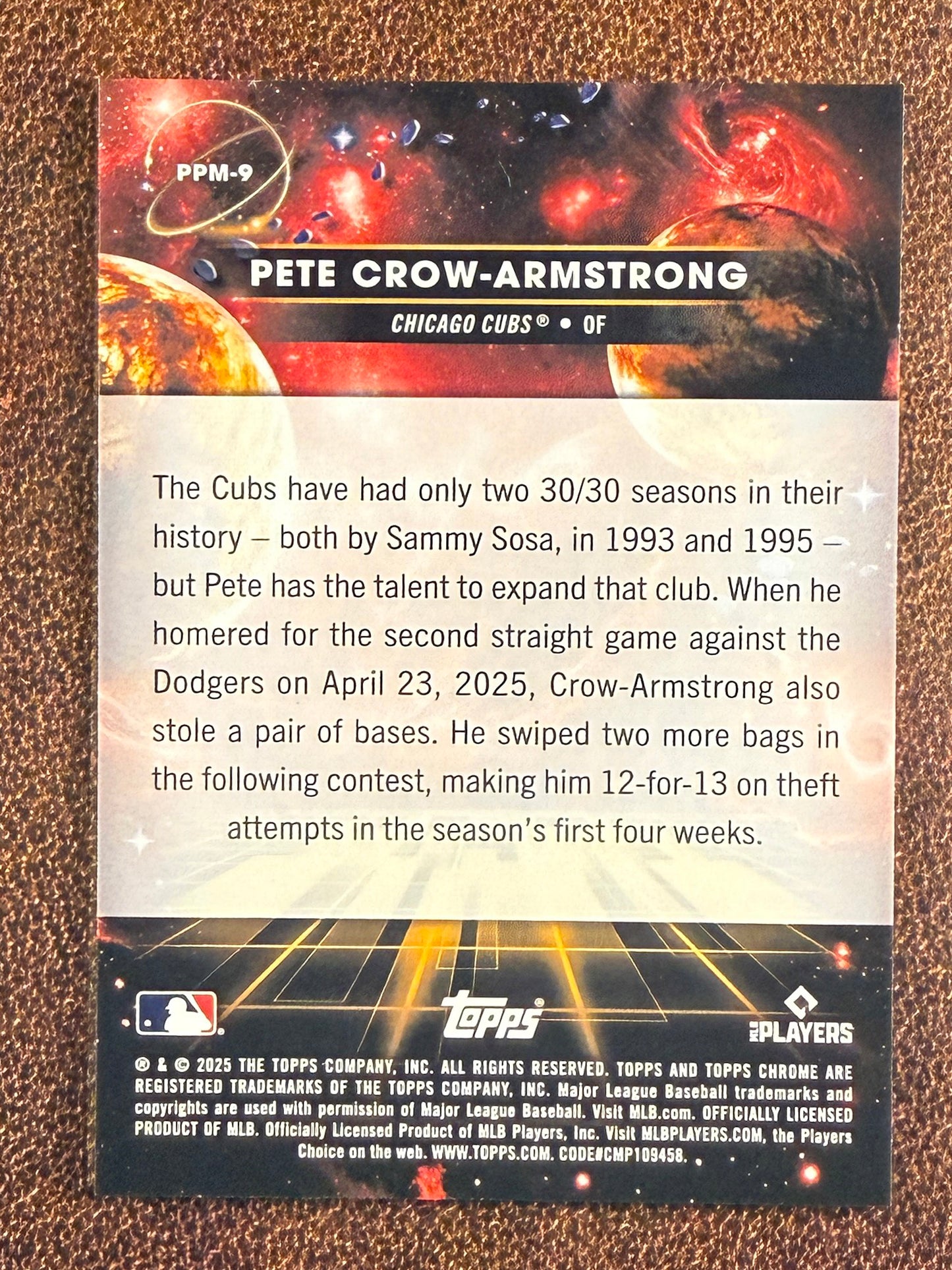 Pete Crow Armstrong - 2025 Topps Chrome Cosmic - Planetary Pursuit MERCURY - Cubs