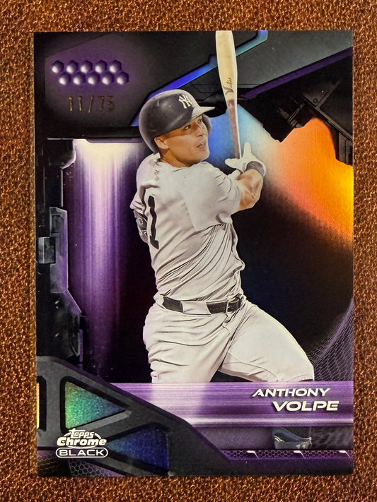 Anthony Volpe - 2026 Topps Chrome Black - PURPLE /75 - Yankees