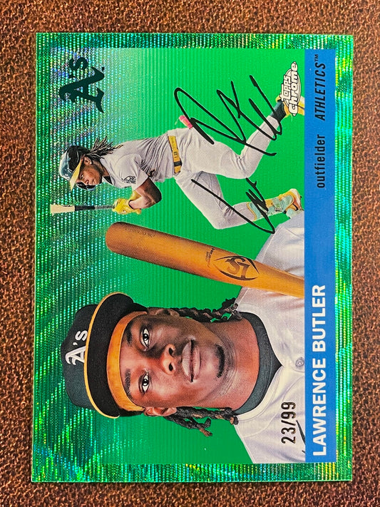 Lawrence Butler - 2025 Topps Chrome Platinum - GREEN Wave Refractor /99 - Athletics