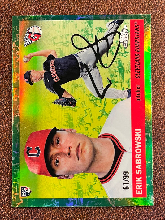 Erik Sabrowski - 2025 Topps Chrome Platinum - GREEN Toile Refractor /99 - Guardians