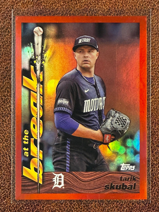 Tarik Skubal - 2024 Topps Archives - At The Break RED /25 (*Surface Issues*) - Tigers