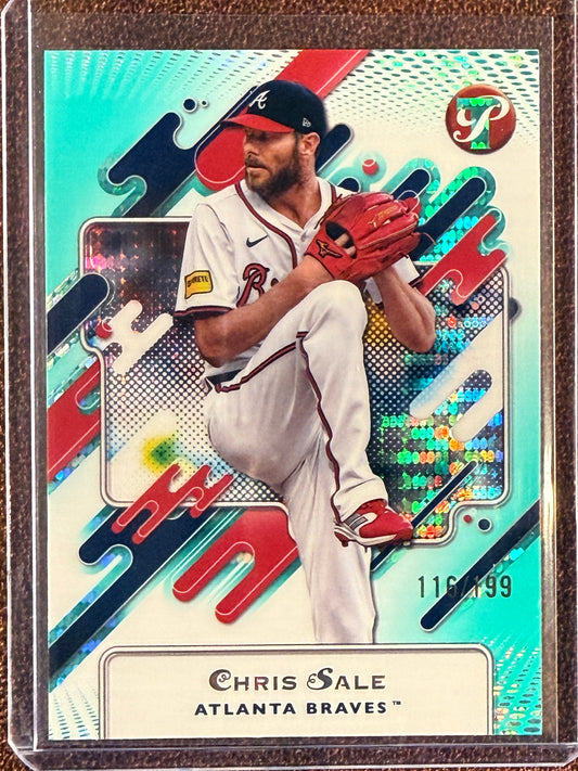 Chris Sale - 2025 Topps Pristine - AQUA /199 - Braves