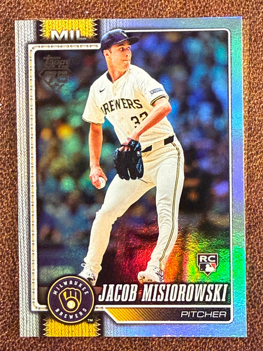 Jacob Misiorowski - 2026 Topps Series 1 - Rookie Rainbow Foil - Brewers