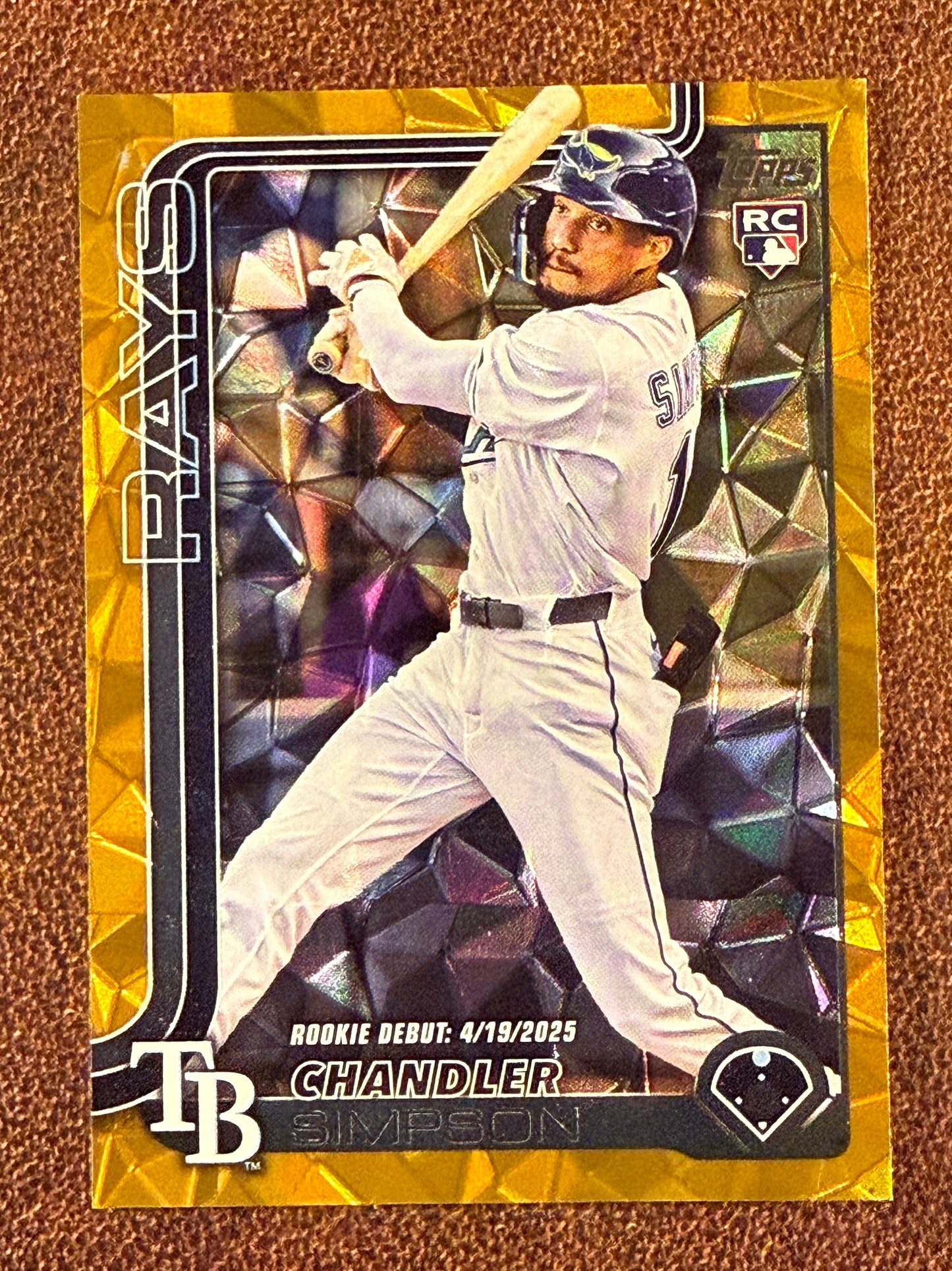 Chandler Simpson - 2025 Topps Update - Rookie Debut GOLD Diamante Foil /50 - Rays