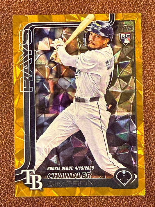 Chandler Simpson - 2025 Topps Update - Rookie Debut GOLD Diamante Foil /50 - Rays