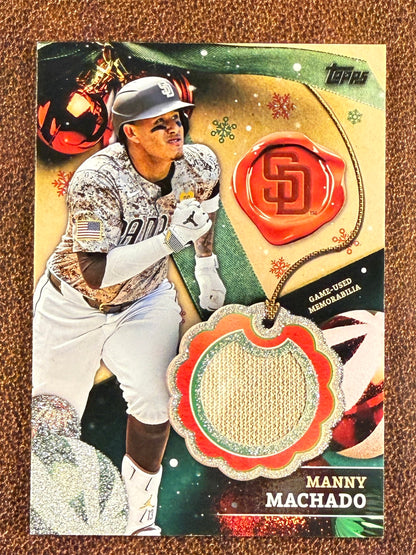 Manny Machado - 2024 Topps Holiday - Glitter RELIC /99 - Padres