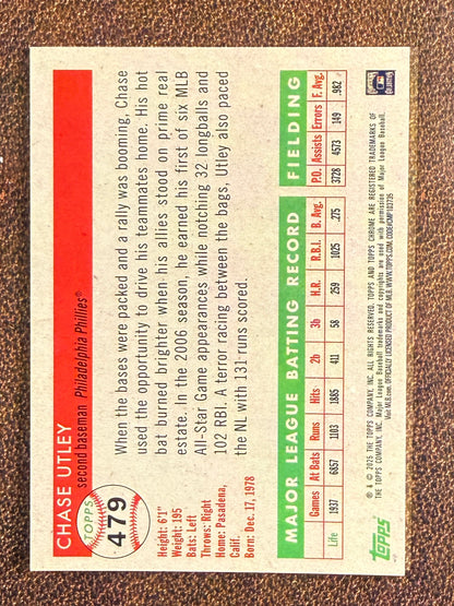 Chase Utley - 2025 Topps Chrome Platinum - RED Refractor /5 - Phillies