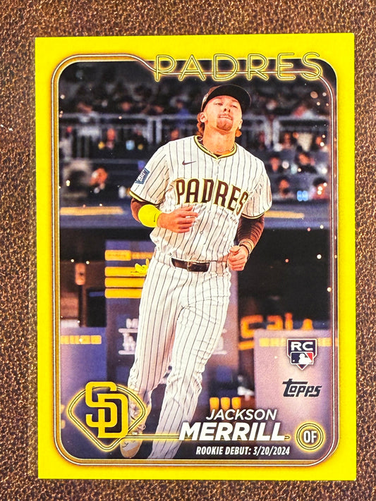 Jackson Merrill - 2024 Topps Update - YELLOW Rookie Debut - Padres