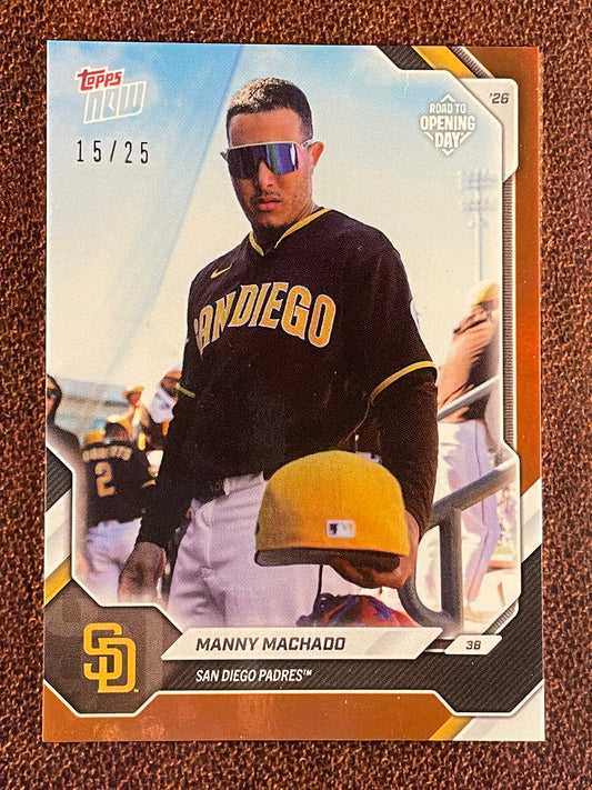 Manny Machado - 2026 Topps Now Road to Opening Day - ORANGE Foil /25 - Padres