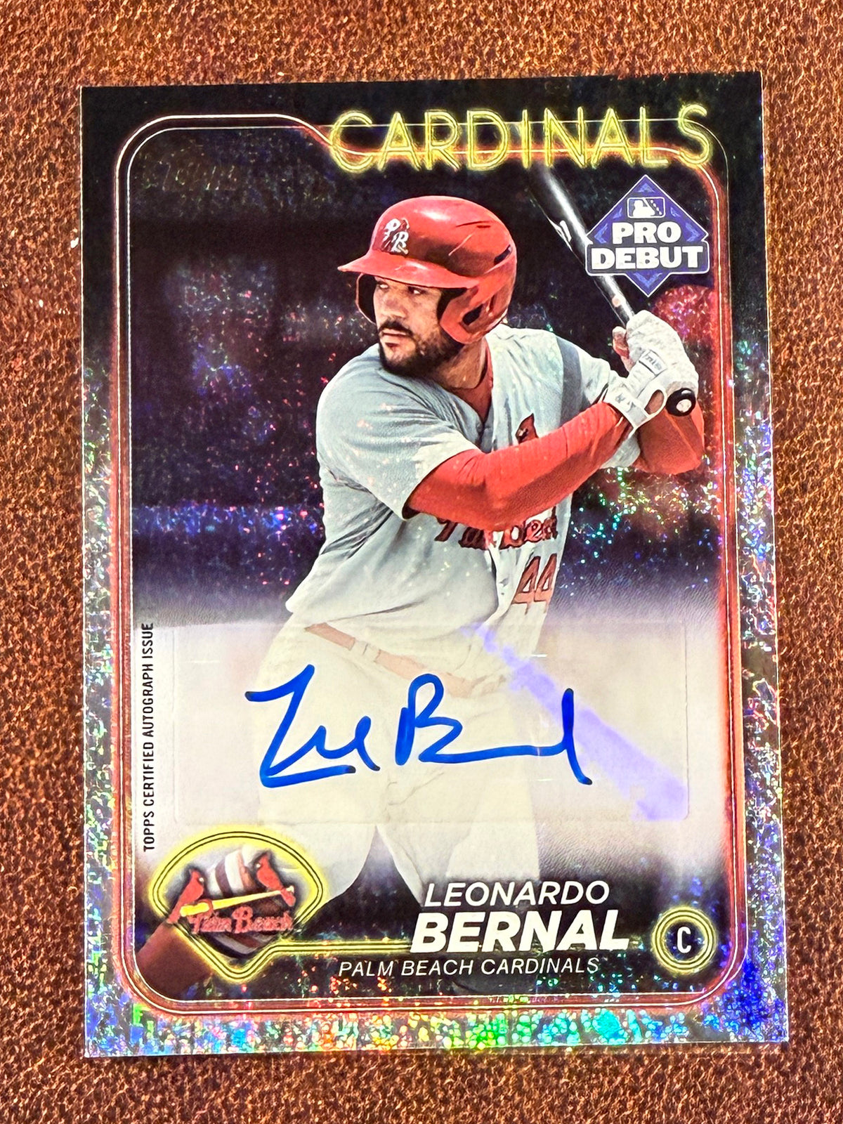 Leonardo Bernal - 2024 Topps Pro Debut - Sparkle AUTO /199 - Cardinals