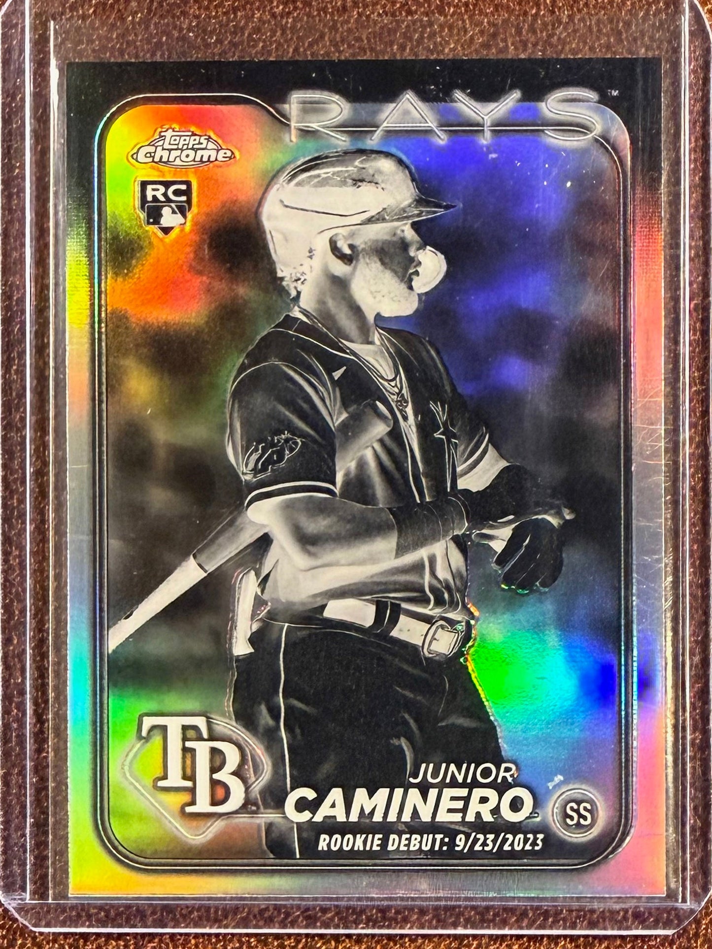 Junior Caminero - 2024 Topps Chrome - Negative Refractor - Rays