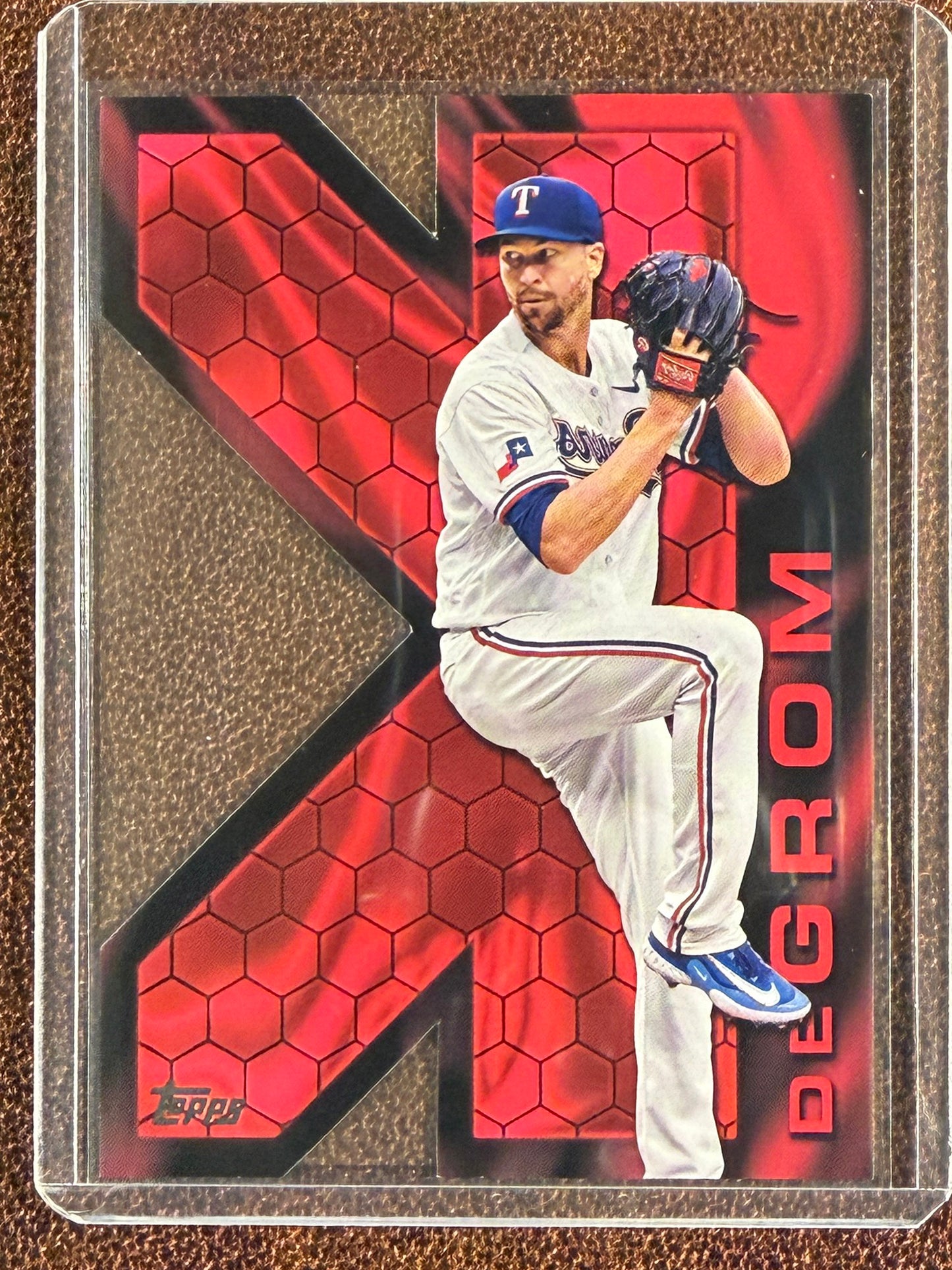 Jacob deGrom - 2025 Topps Series 2 - Backwards K Die Cut SSP (**2 Corner Whiting**) - Rangers