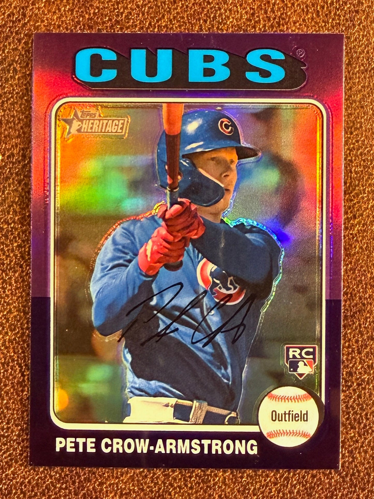 Pete Crow Armstrong - 2024 Topps Heritage - Rookie PURPLE Chrome - Cubs