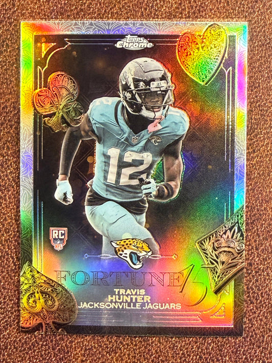 Travis Hunter - 2025 Topps Chrome - Fortune 15 Refractor - Jaguars