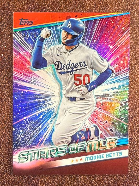 Mookie Betts - 2024 Topps Series 1 - RED Stars of MLB /75. - Dodgers