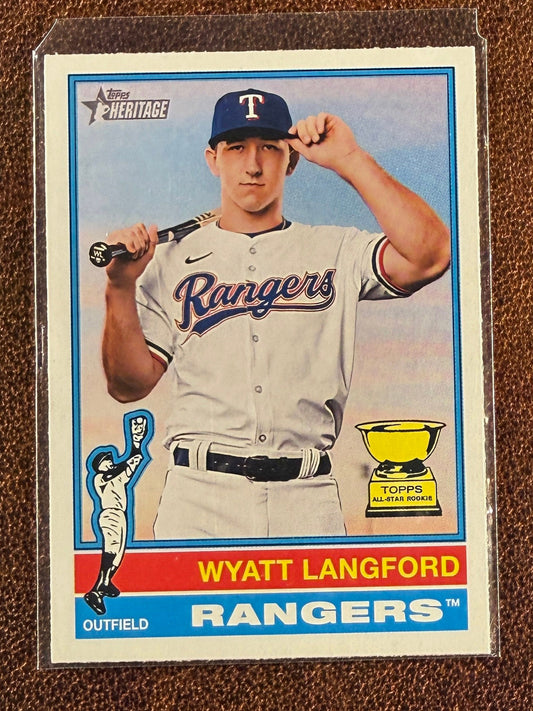 Wyatt Langford - 2025 Topps Heritage - Cartoon Variation SP - Rangers