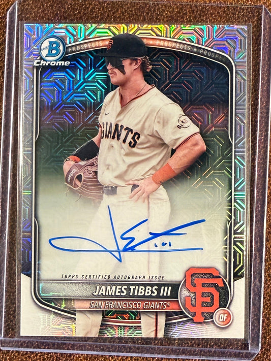 James Tibbs III - 2025 Bowman Chrome - Mojo Refractor AUTO - Giants