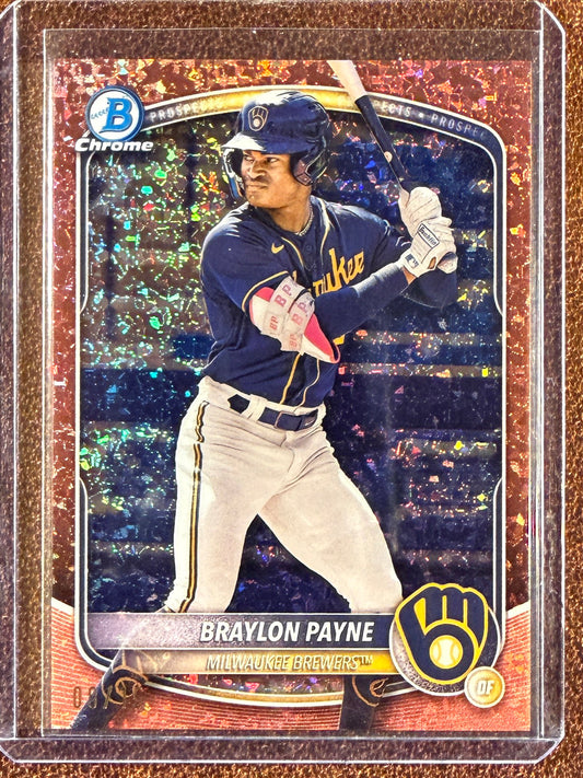 Braylon Payne - 2025 Bowman Chrome - PINK /15 - Brewers