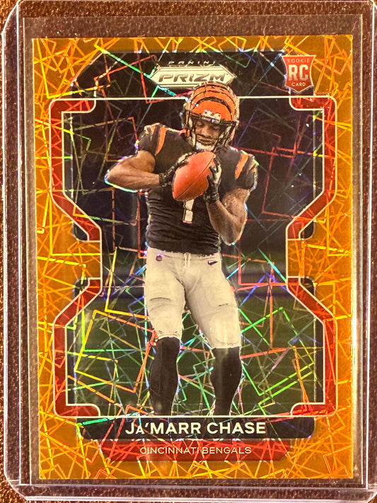 JaMarr Chase - 2021 Panini Prizm - Rookie ORANGE Laser - Bengals
